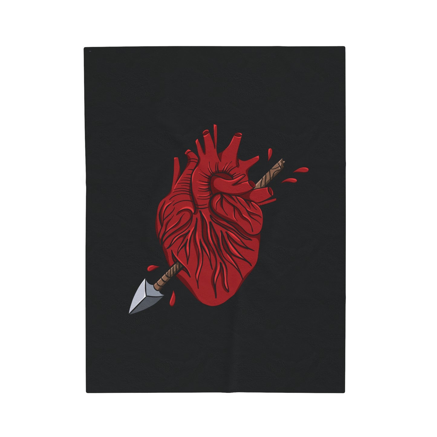 Black Heart Velveteen Plush Blanket