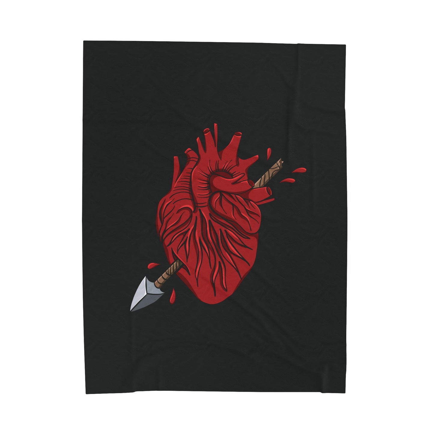 Black Heart Velveteen Plush Blanket