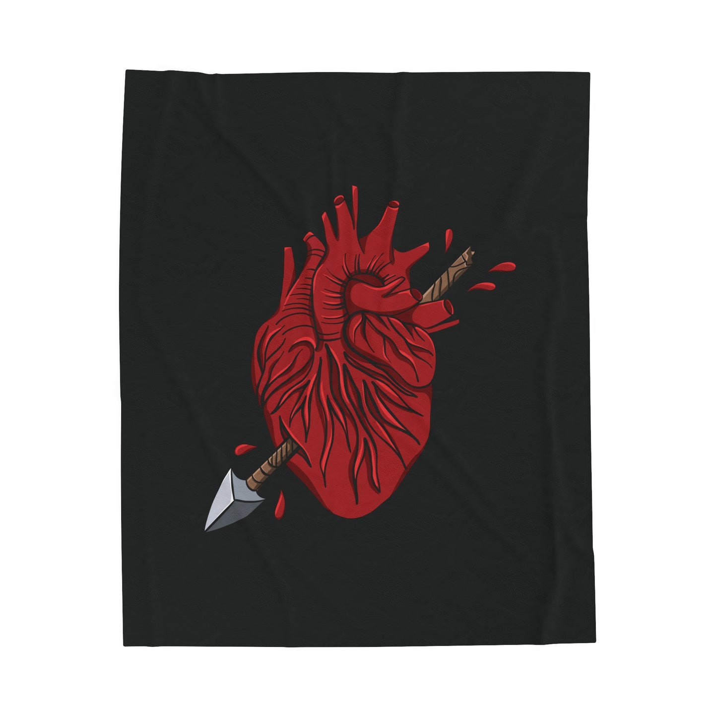 Black Heart Velveteen Plush Blanket