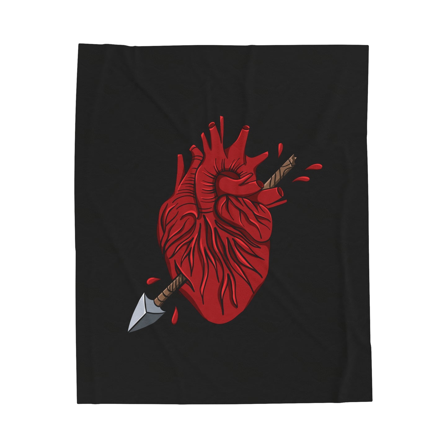 Heart and Arrow Velveteen Plush Blanket